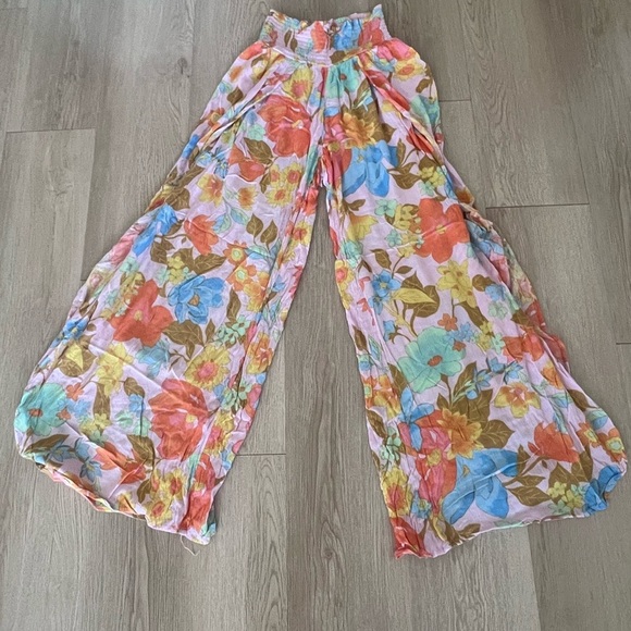 BILLABONG Floral wide leg beach pants  Size Medium - Picture 7 of 13